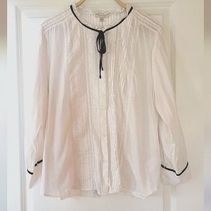 Lucky Brand tie neck blouse